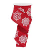 Red and white snowflakes on royal 2.5” - Greenery MarketRW823924