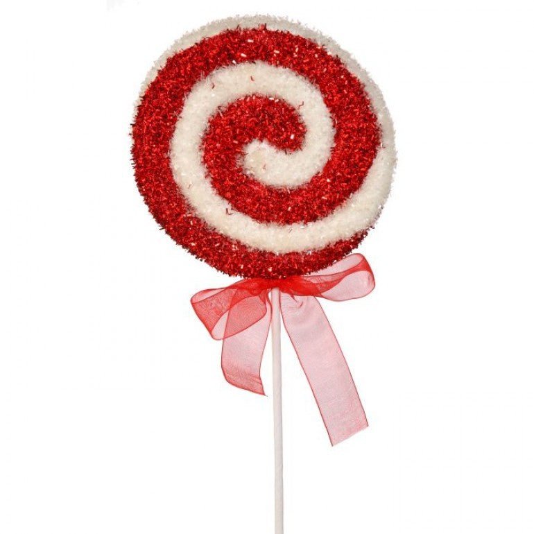 Red and white swirl Faux lollipop - Greenery MarketOrnamentsMTX67535 rdwt