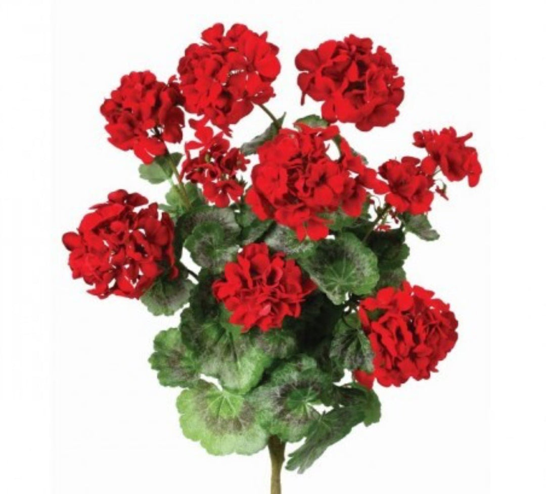 Red Geranium, Artificial large geraniums bush - Greenery Marketartificial flowersMTF21532 RED