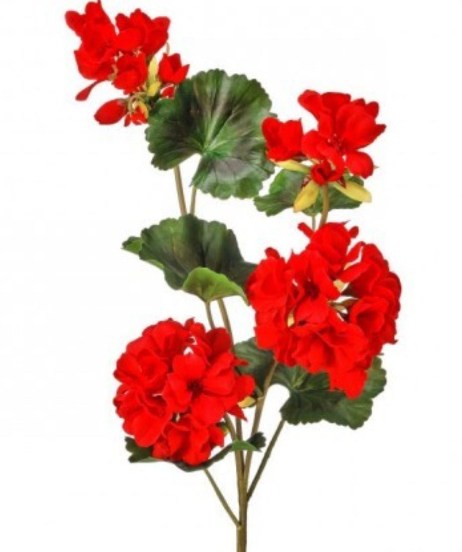Red, geranium spray, real touch - Greenery Marketartificial flowersMTF24296 RED
