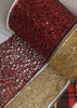 Red glitter mesh wired ribbon 4” - Greenery MarketRibbons & Trim138823