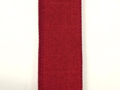 Red Linen wired ribbon, 1.5"X 50 Yards - Greenery MarketWired ribbonX501609-233