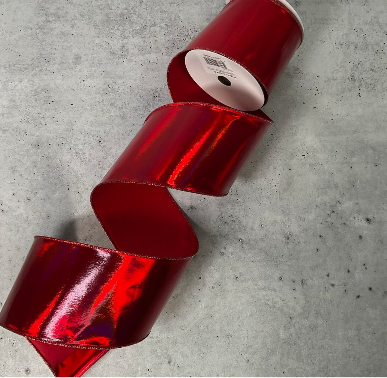 Red metallic wired ribbon 4” - Greenery MarketXR550/4-R