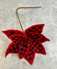 Red plaid quilted poinsettia stem - Greenery Market101471