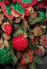 Red sequin ball ornament with bow - Greenery MarketMTX71999 red
