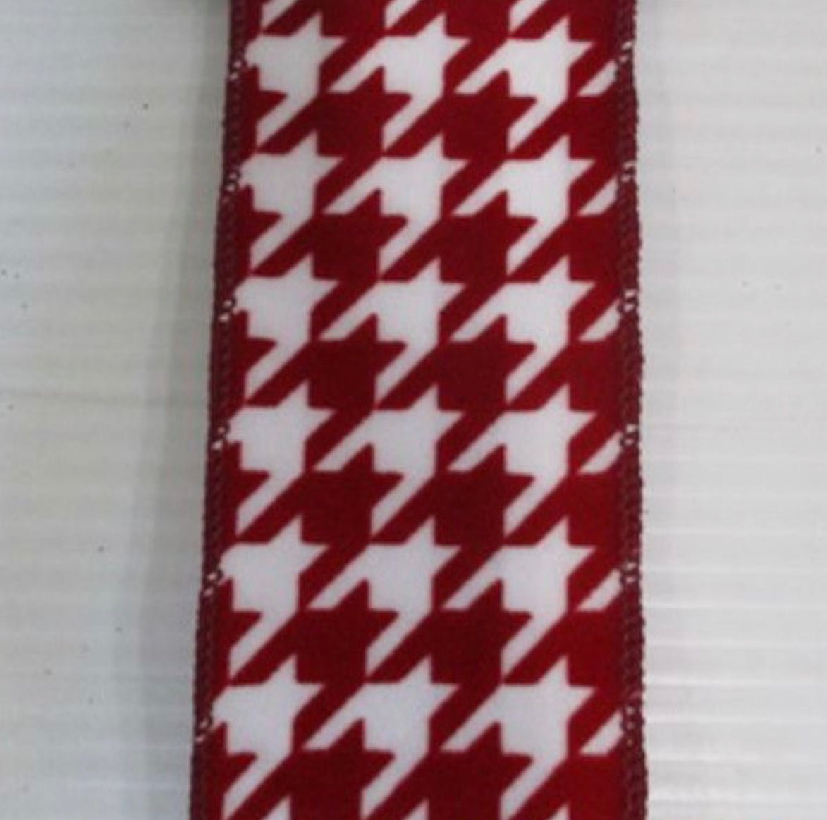 Red velvet and white houndstooth wired ribbon 2.5” - Greenery MarketRibbons & Trim177860