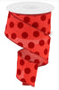 Red velvet dot wired ribbon 2.5” - Greenery MarketRibbons & TrimRGC163124