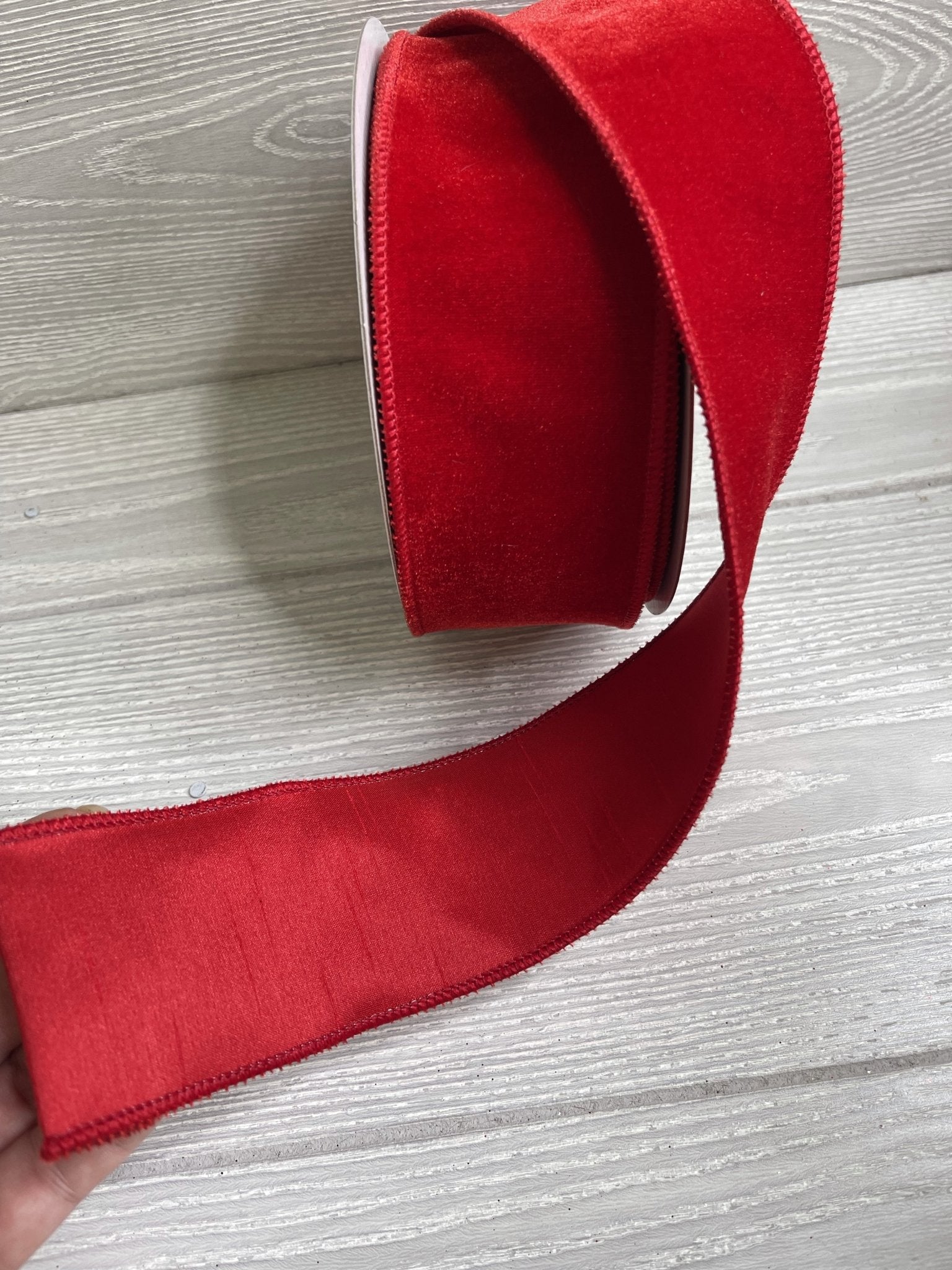 2.5 Metallic Dupioni Ribbon: Red (10 Yards) [RGA113824] 
