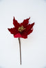 Red velvet with gold center poinsettia pick - Greenery MarketNF405724