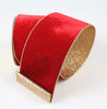 Red velvet with gold diamond dust back 2.5” farrisilk wired ribbon - Greenery MarketRibbons & TrimRA264-50