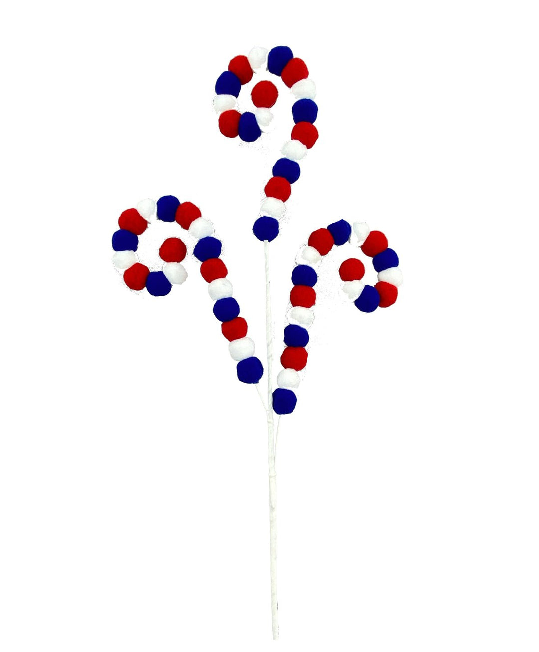 Red, white, and blue felt ball curly spray - Greenery MarketPicks74197RWB