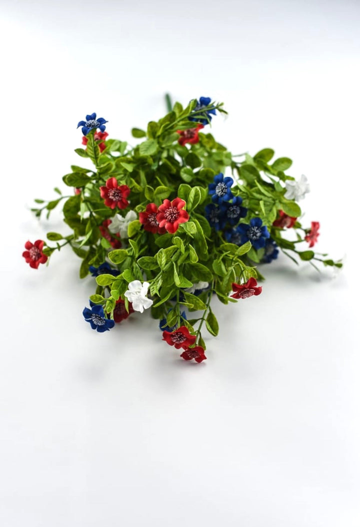 Red white and blue filler flower and greenery bush - Greenery Market82396-RDWTBL