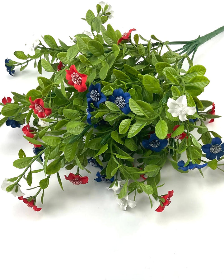 Red white and blue filler flower and greenery bush - Greenery Market82396-RDWTBL