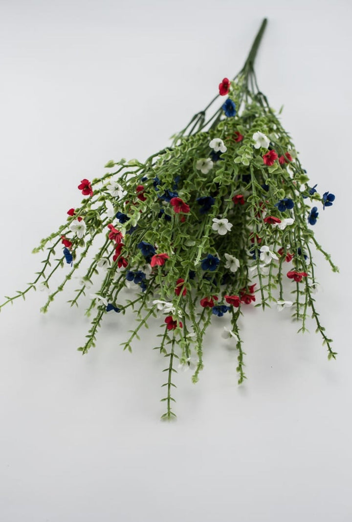 Red, white, and blue filler, mini flower and greenery bush - Greenery Marketartificial flowers82394-RDWTBL