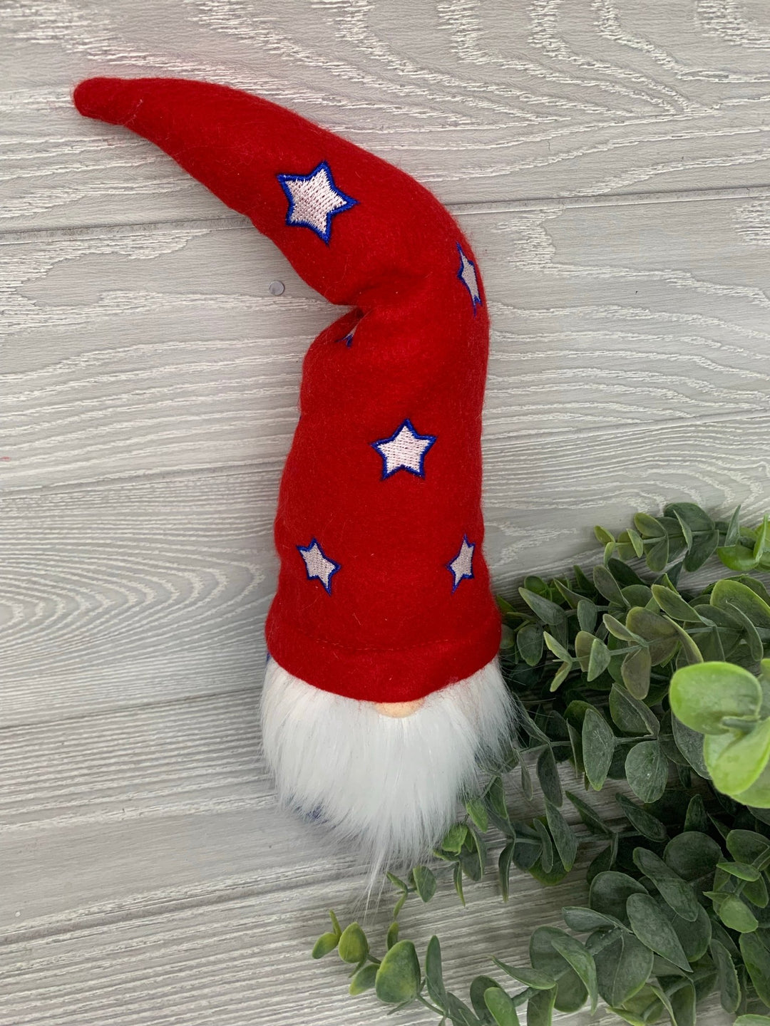 Red white and blue Patriotic gnome with stars - Greenery Market gnomes