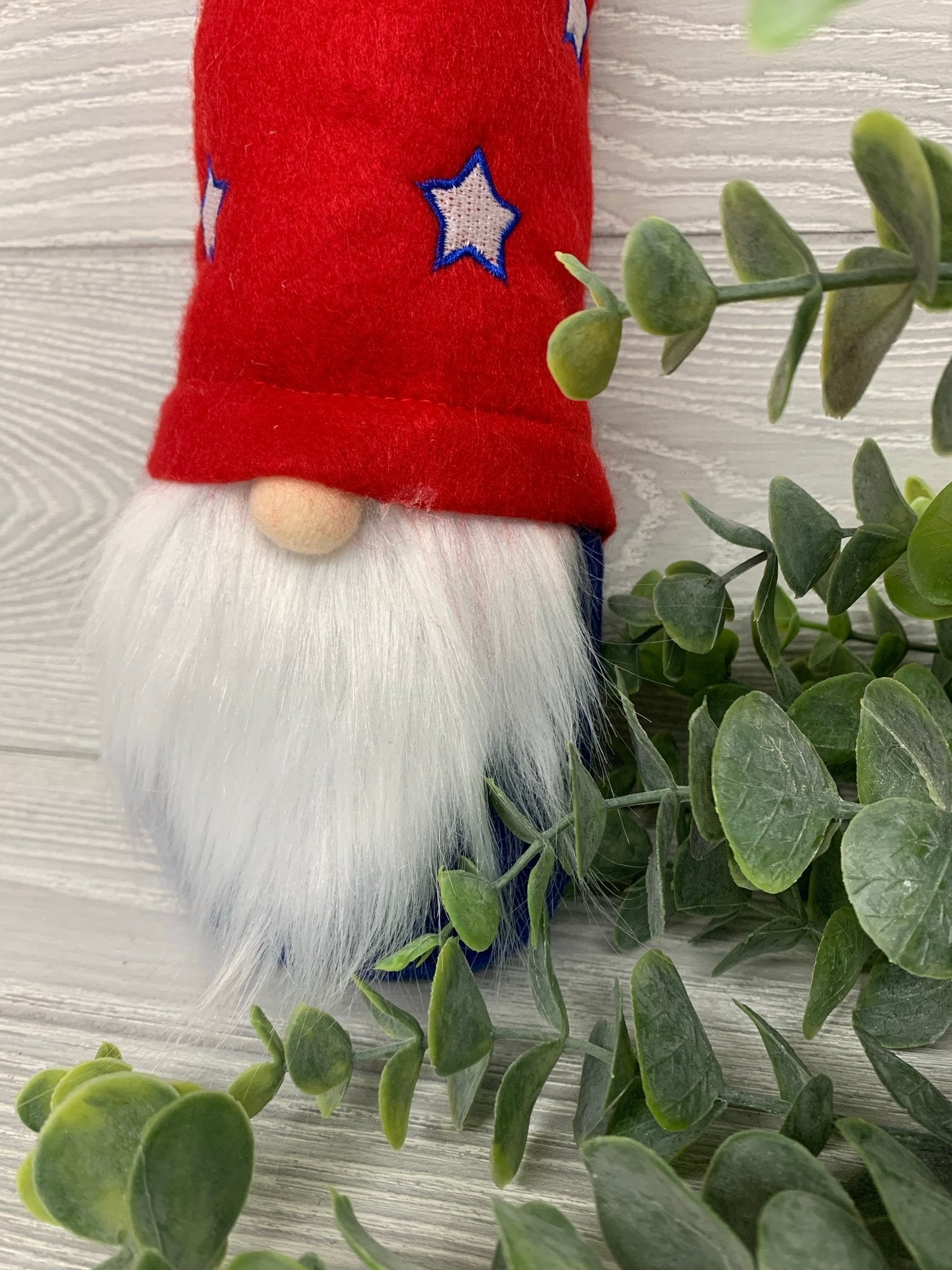 Red white and blue Patriotic gnome with stars - Greenery Market gnomes