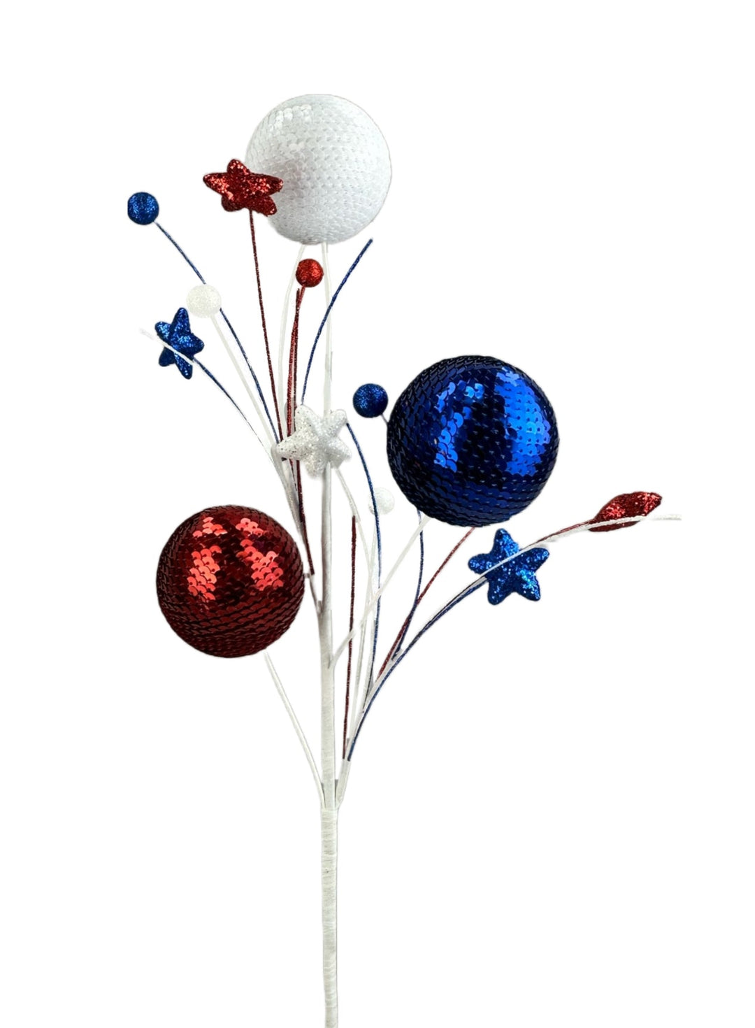 Red white and blue sequin ball spray - Greenery Marketwreath enhancements74229RWB