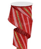 Red, white, and gold stripe 2.5” - Greenery MarketWired ribbonrgb132024