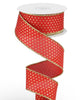 Red with gold dots 1.5" wired ribbon - Greenery MarketWired ribbonRG0190724