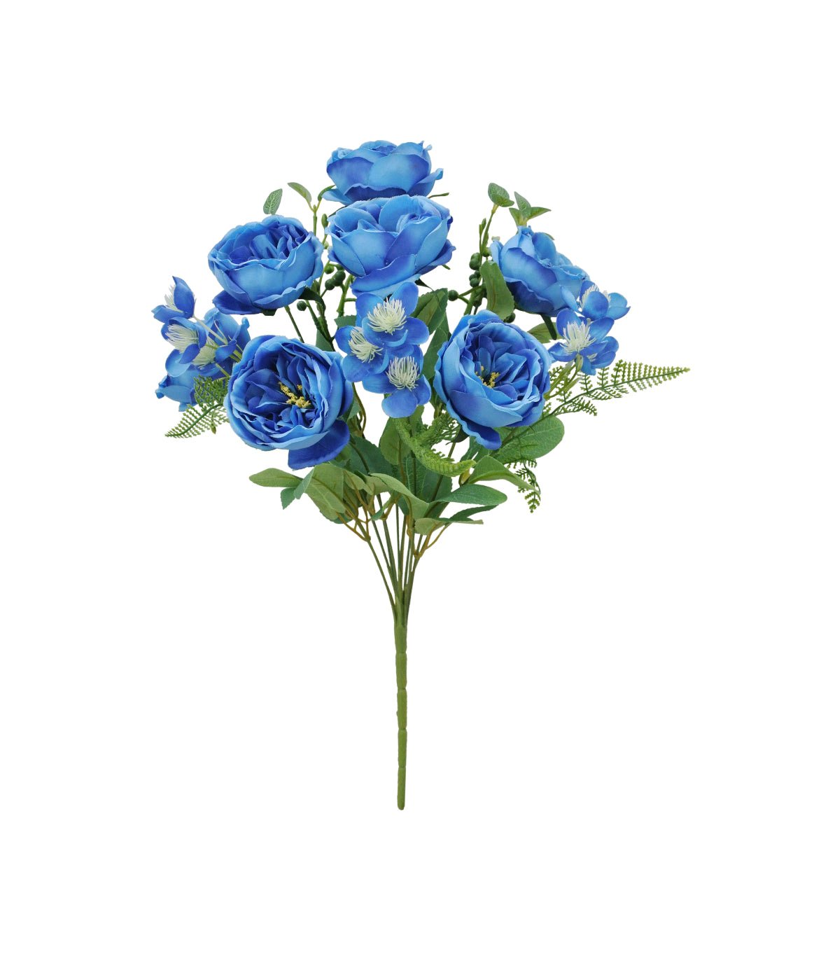 Roses, blue cabbage rose bush - Greenery Marketartificial flowers20009-BL