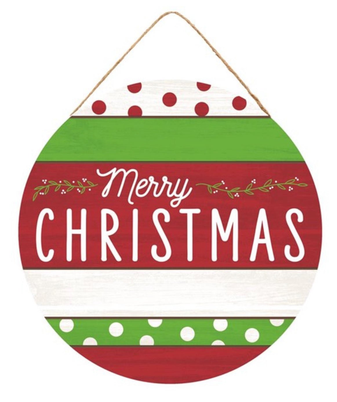 Christmas Line Sign Round Merry Christmas sign - lime green and red - Greenery Market