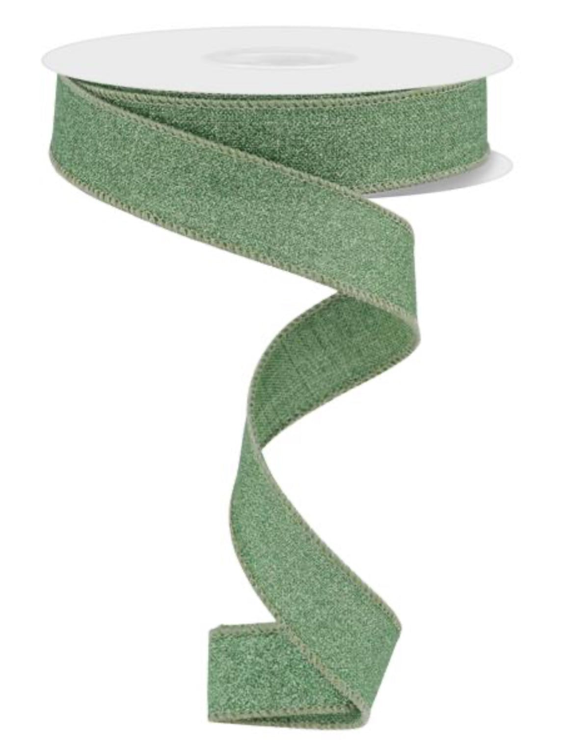 Sage green glittered 7/8” wired ribbon - Greenery MarketRibbons & TrimRGE738089