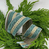 Sage green velvet with trim wired ribbon - Greenery Market9740265