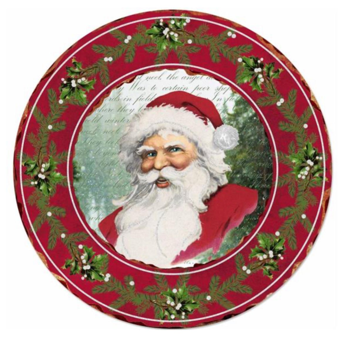 Santa claus round sign - Greenery MarketSeasonal & Holiday DecorationsMD0740