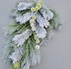 Shimmering, pompom flocked swag with snowy thistle 29” - Greenery Market26046