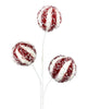 Shimmering Red and white ball pick - Greenery MarketPicks85240RDWT