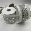 Silver and white mirror trim wired ribbon 4” - Greenery MarketRibbons & TrimMTX69464