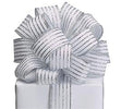Silver stripe 1.5” wired ribbon - 20 yards - Greenery Market9734115
