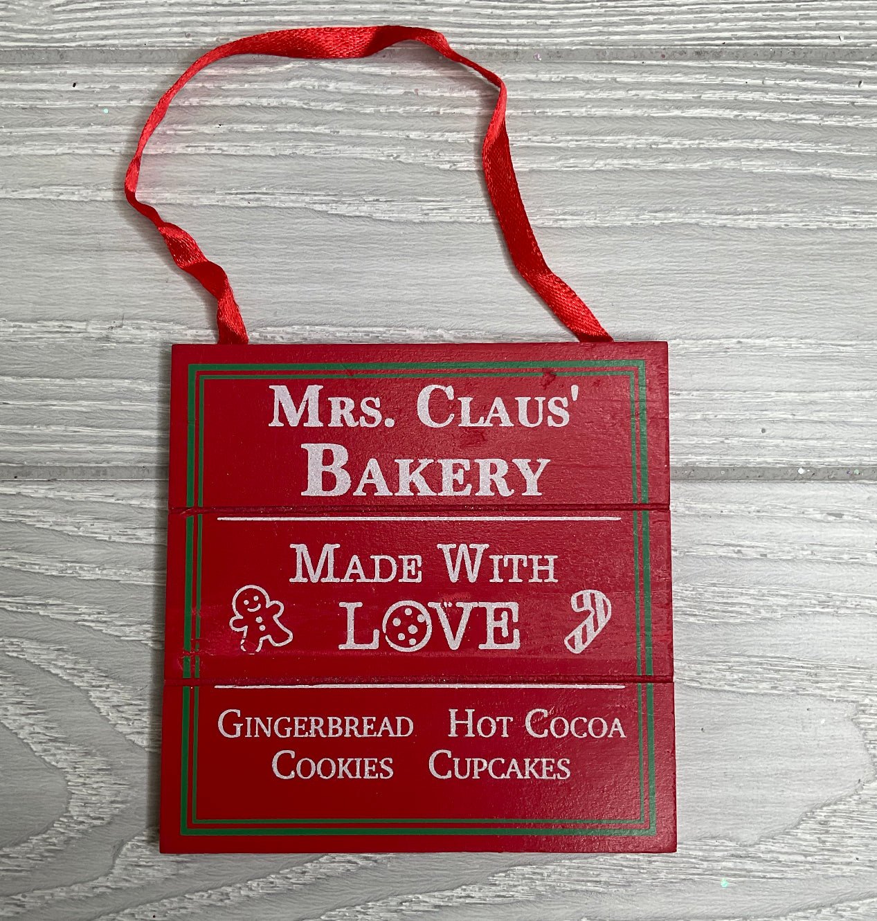 Small Mrs Claus bakery sign, Christmas sign / ornament - Greenery Marketsigns for wreaths
