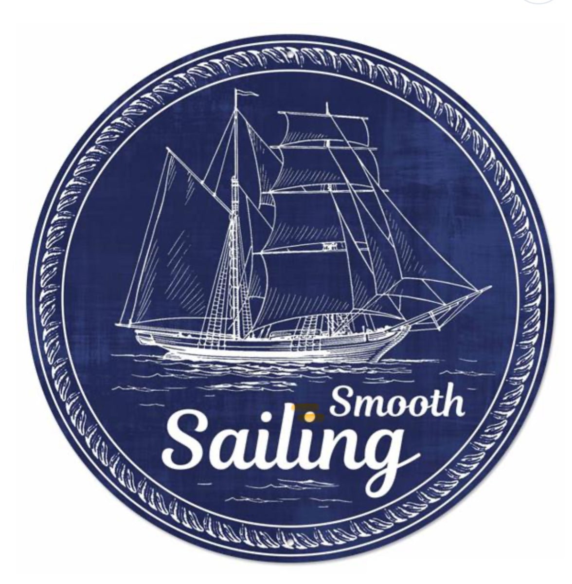 Smooth sailing round metalsign - Greenery Marketsigns for wreathsMd1274