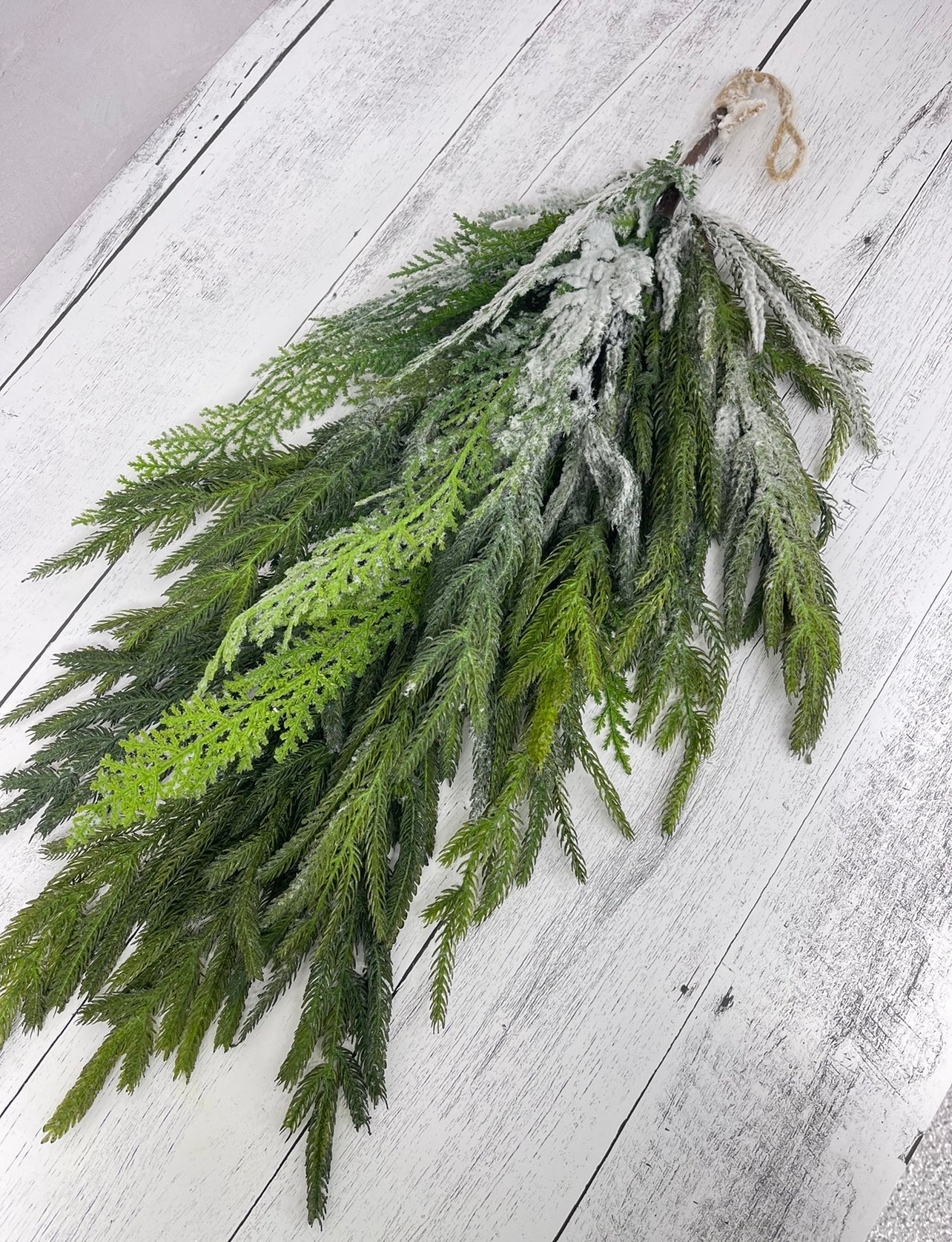 Snowy Norfolk pine drop - Greenery MarketWreaths & Garlands180961