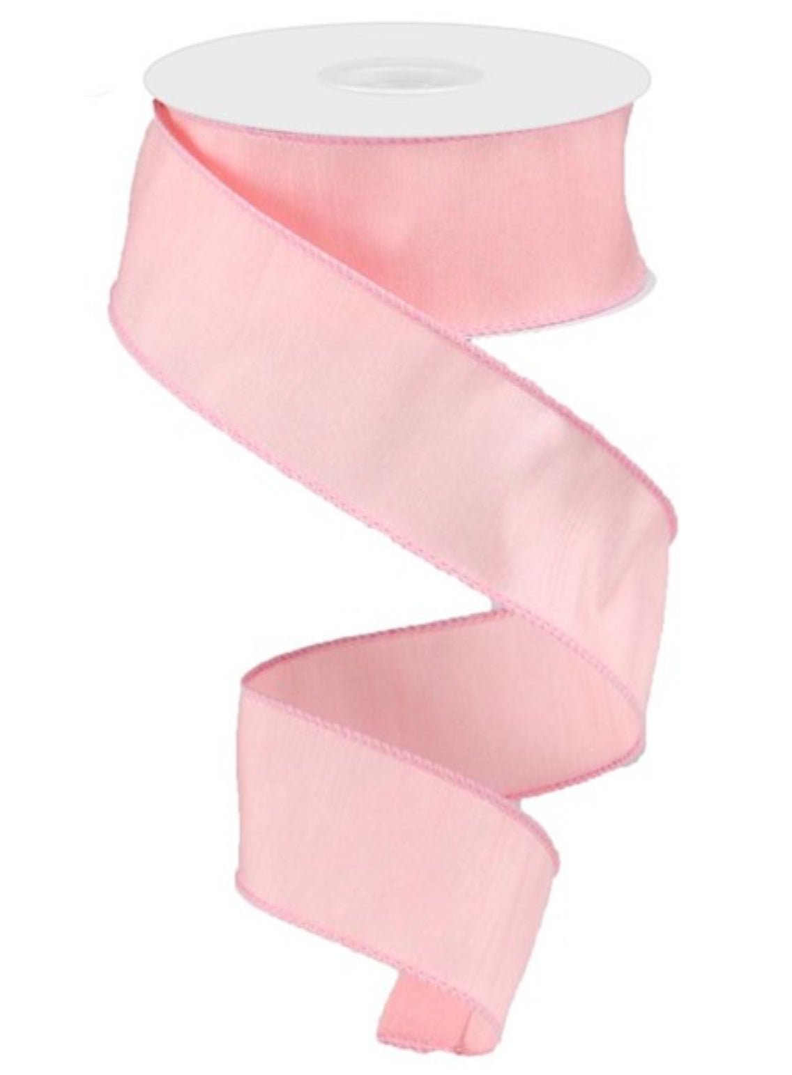 Soft pink solid faux dupioni 1.5” wired ribbon - Greenery MarketWired ribbonRD11013j