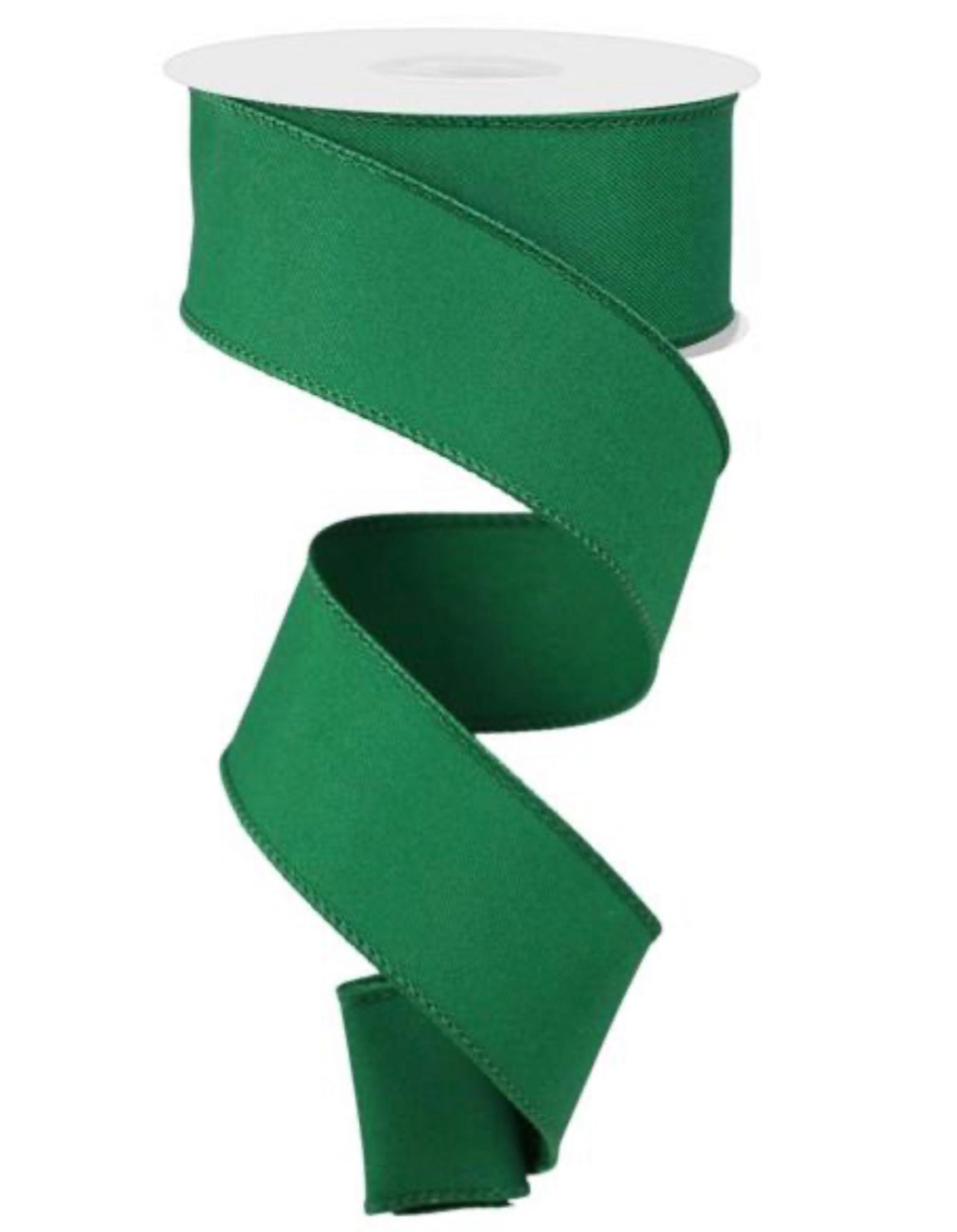 Solid emerald green wired ribbon 1.5” - Greenery Market