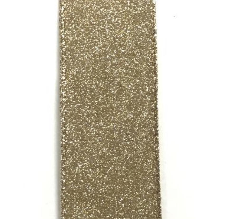 Solid Flat glitter champagne - Ribbon 1.5” - Greenery MarketWired ribbonx820609-14