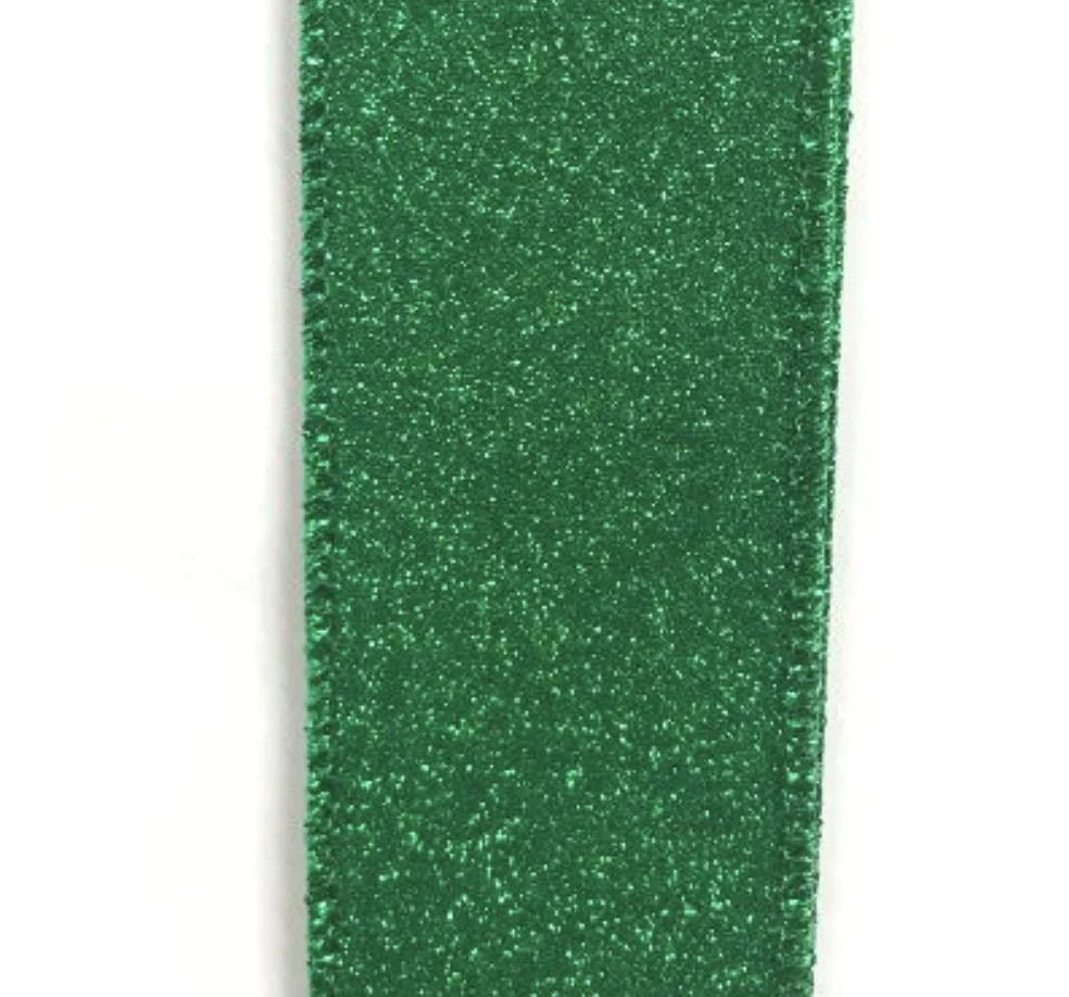 Solid Flat glitter emerald green - Ribbon 1.5” - Greenery MarketWired ribbonX820609-17