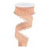 Solid peach wired ribbon with scalloped lace edge 1.5” - Greenery MarketWired ribbonRGC1302ET