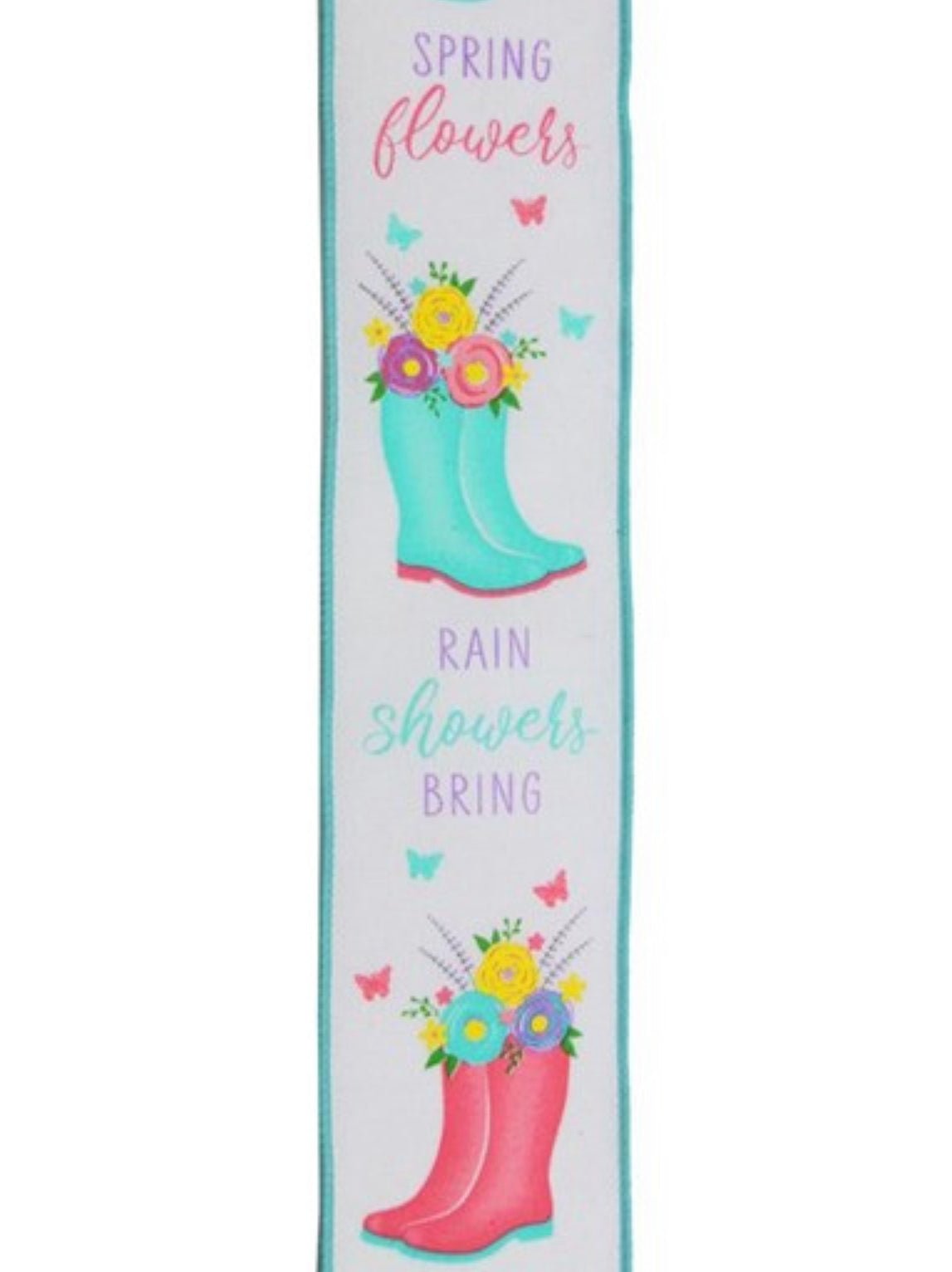 Spring rain boots wired ribbon 2.5” - Greenery MarketRibbons & TrimRGC143727