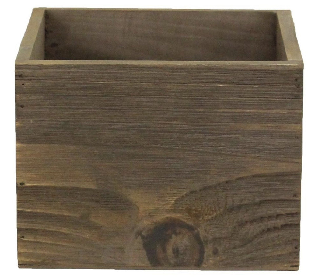Square Container Brown Square wooden containers - brown stain - Greenery Market
