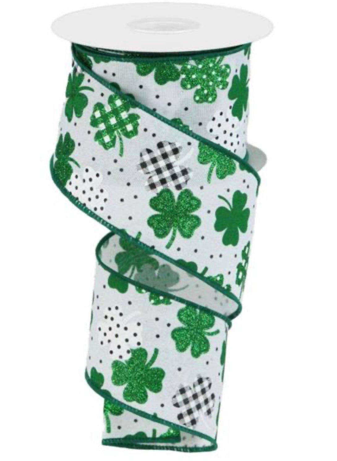 St Patrick’s day shamrock green wired Ribbon 2.5” - Greenery MarketWired ribbon