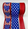 Stars heart Patriotic bow bundle x 3 ribbons - Greenery MarketWired ribbonStarsheartx3