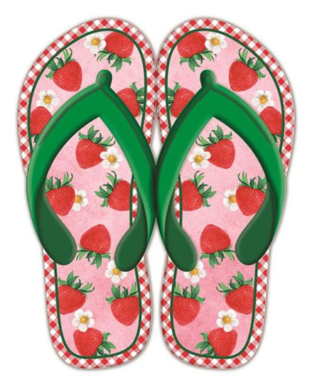 Strawberries flip flops, metal embossed sign - Greenery MarketSeasonal & Holiday Decorationsmd1093