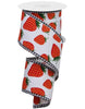 Strawberry wired ribbon, 2.5” - Greenery MarketWired ribbonRga843627