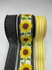 Sunflower, bow bundle x 3 wired ribbons - Greenery MarketWired ribbonDotsunflowerx3