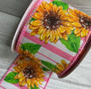 Sunflower pink stripe 2.5” wired ribbon - Greenery MarketRibbons & Trim153656 pink stripe