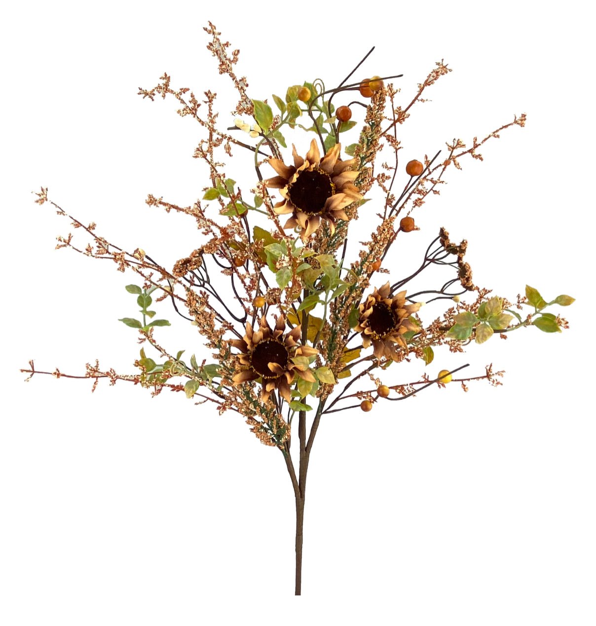Tan Sunflower berry filler bush - Greenery Marketartificial flowers56883TAN