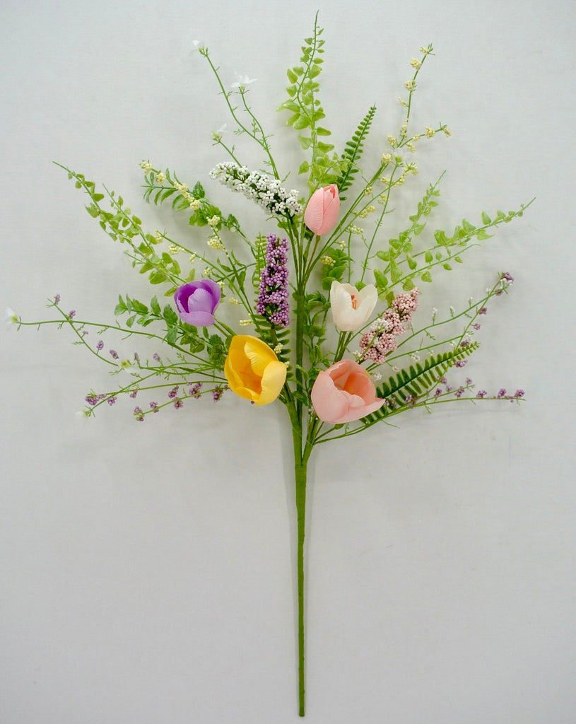 Tulip spray - lavender, yellow, pink - Greenery Market